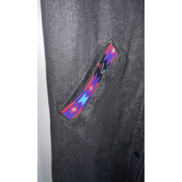 Vintage David James Coat Mens XXLarge Denim Duster Southwestern Made USA 90s - Picture 5 of 16